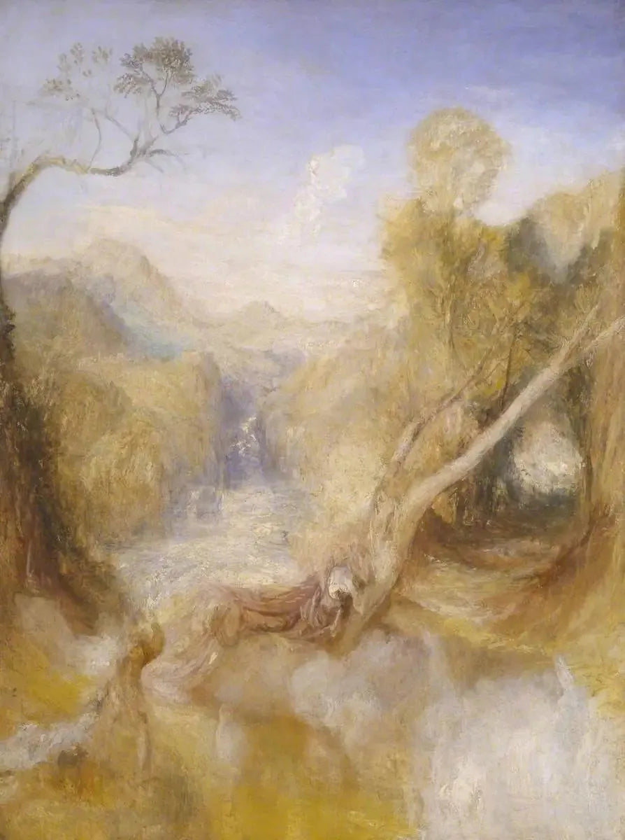La morte di Atteone, con una vista distante di Montjovet, Val d'Aosta - J. M. W. Turner