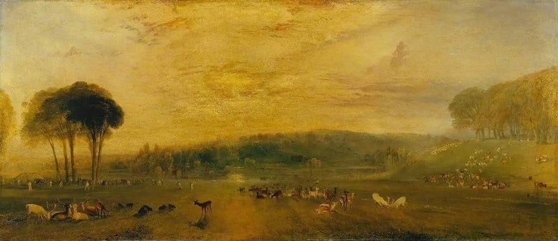 Il Lago, Petworth: Tramonto, Cervo in Lotta - J. M. W. Turner