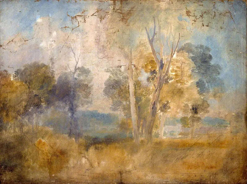 Il Tamigi intravisto tra gli alberi, probabilmente a Kew Bridge - J. M. W. Turner