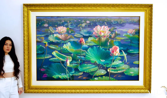 The Water Lilies II – Chaiyo | 160 x 100 cm Reproductions de tableaux à la peinture à l’huile