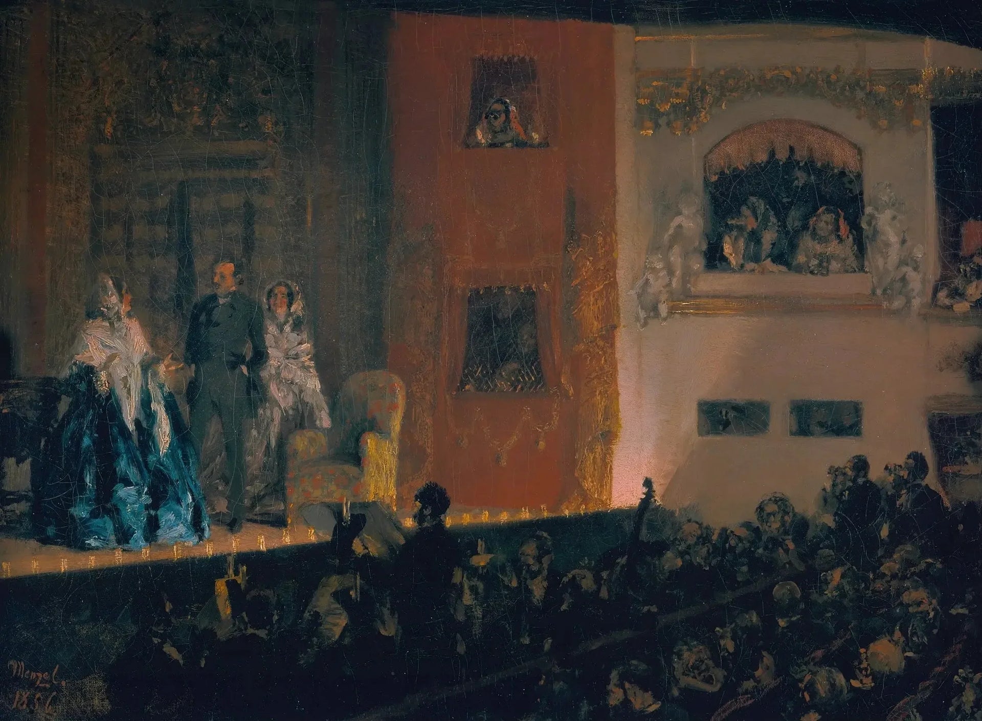 théâtre du Gymnase à Paris - Adolph von Menzel image 1 reproduction d’œuvre d’art à l’huile