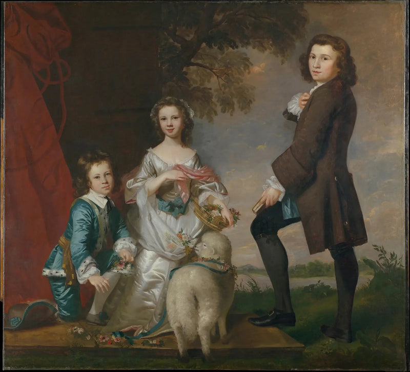 Thomas (1740–1825) e Martha Neate (1741–dopo il 1795) con il suo tutore, Thomas Needham - Joshua Reynolds