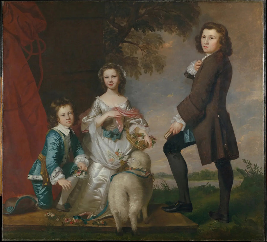 Thomas (1740–1825) e Martha Neate (1741–dopo il 1795) con il suo tutore, Thomas Needham - Joshua Reynolds