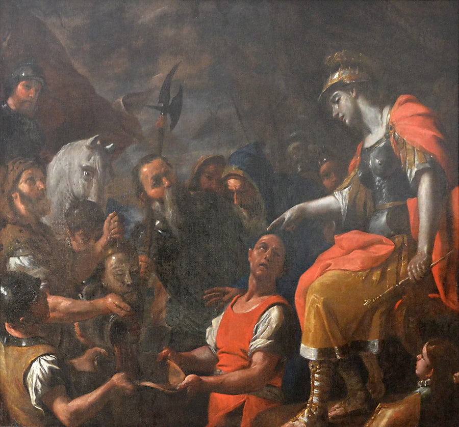 Thomyris facendo Sottomarino nel sangue la testa di Ciro - Mattia Preti