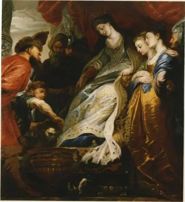 Thomyris, regina delle Falsità, fa immergere la testa di Ciro in un vaso pieno di sangue - Peter Paul Rubens