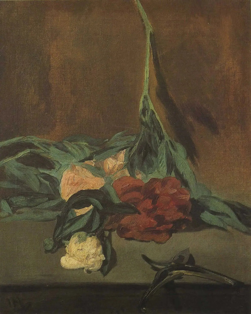 Stelo di peonie e cesoie - Édouard Manet