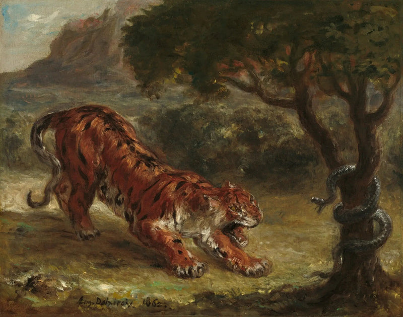 Tigre e serpente - Eugène Delacroix