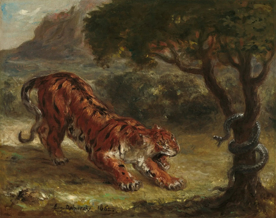 Tigre e serpente - Eugène Delacroix