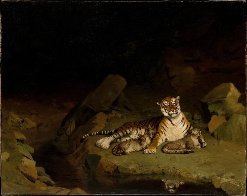Tigre e i suoi cuccioli - Jean-Léon Gérôme