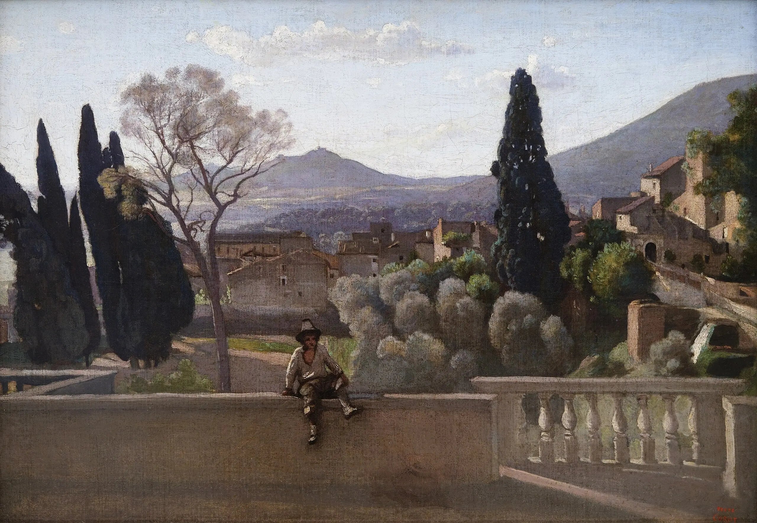 Tivoli, les jardins de la Villa d'Este - Jean-Baptiste Camille Corot image 1 reproduction d’œuvre d’art à l’huile