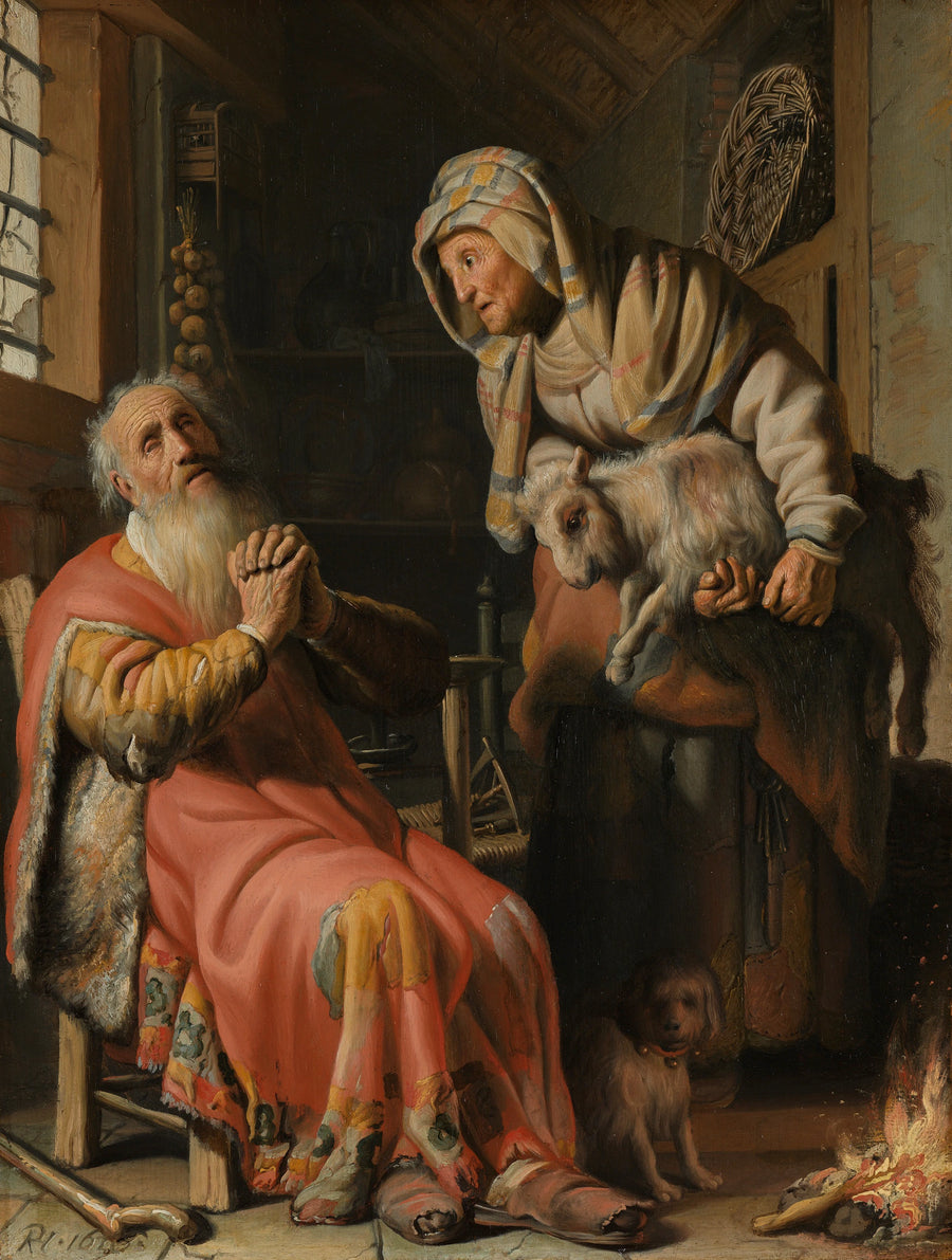 Tobias e Anna con una piccola capra - Rembrandt