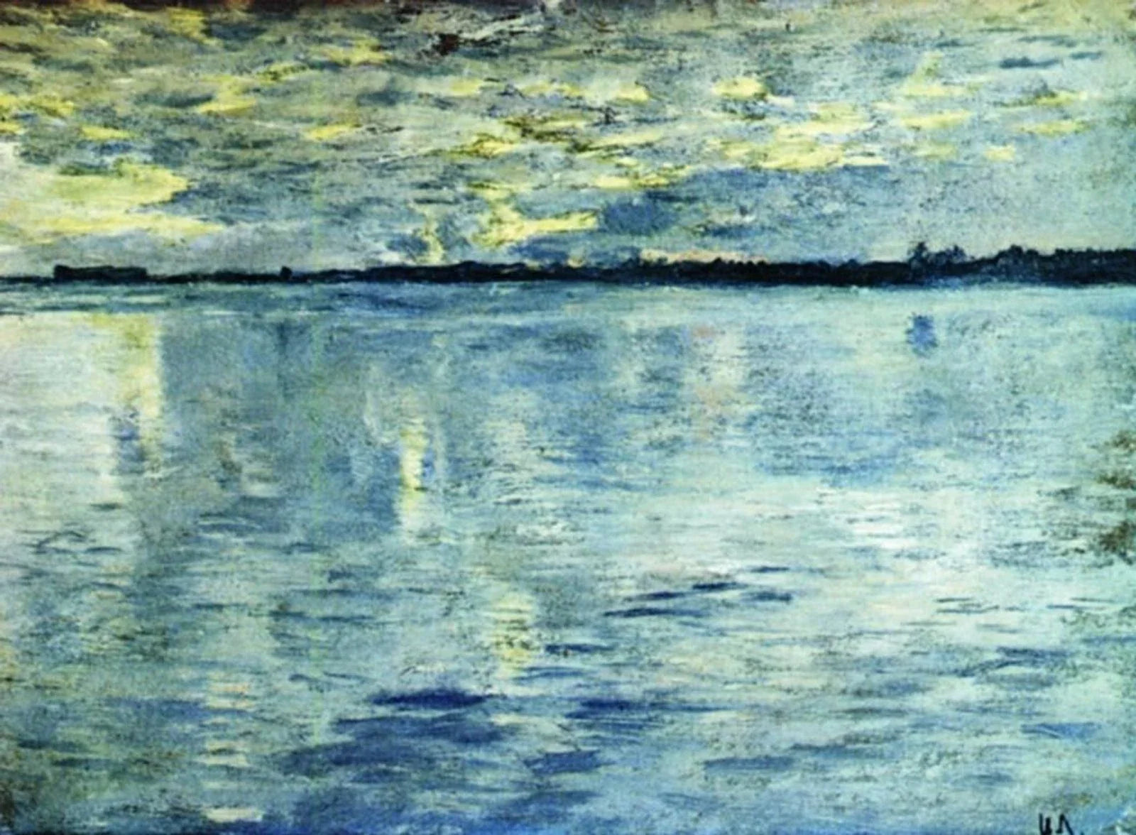 Lac au soir, peinture de Isaac Levitan