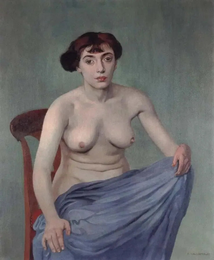 Torso con tessuto blu - Félix Vallotton