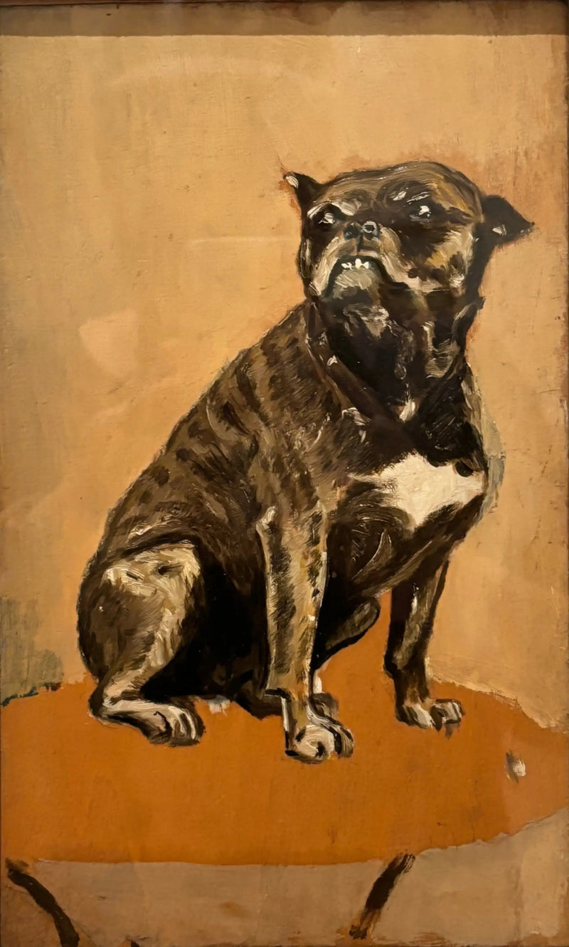 Toccare, seduto a un tavolo - Henri de Toulouse-Lautrec