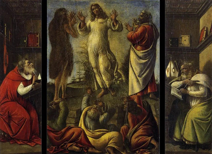 La Trasfigurazione con san Girolamo e sant'Agostino, intorno al 1500 - La bottega del Botticelli