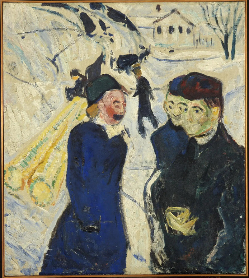 Trasporto di passeggeri e legname in una strada di Kragerø - Edvard Munch