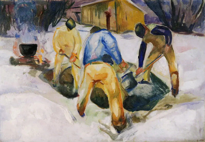 Lavoratori di strada nella neve - Edvard Munch
