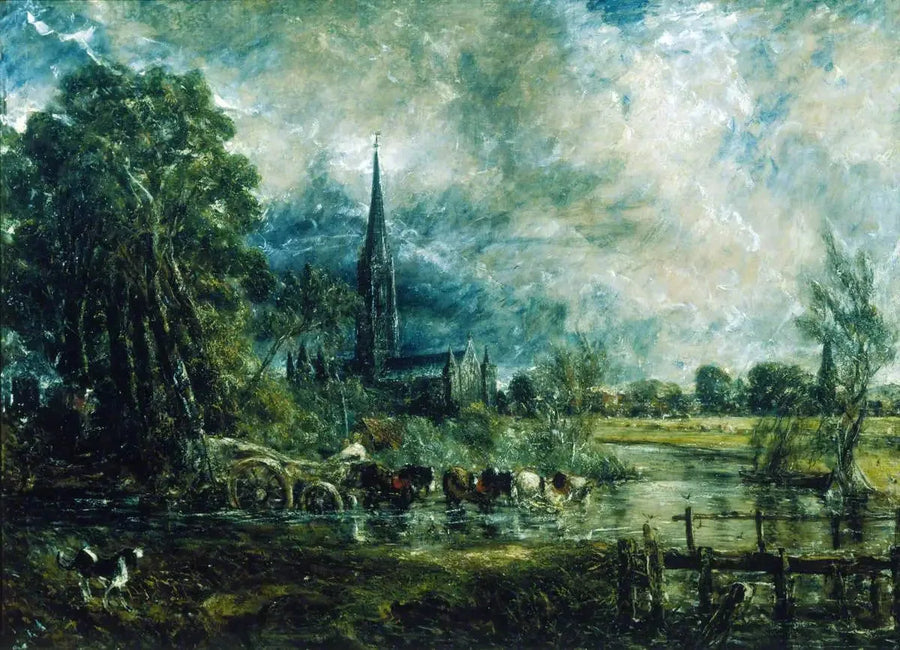 Traversée a gué della rivière Avon - John Constable