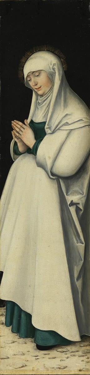 Triptyque della Crocifissione : La Vergine in preghiera - Lucas Cranach il Vecchio