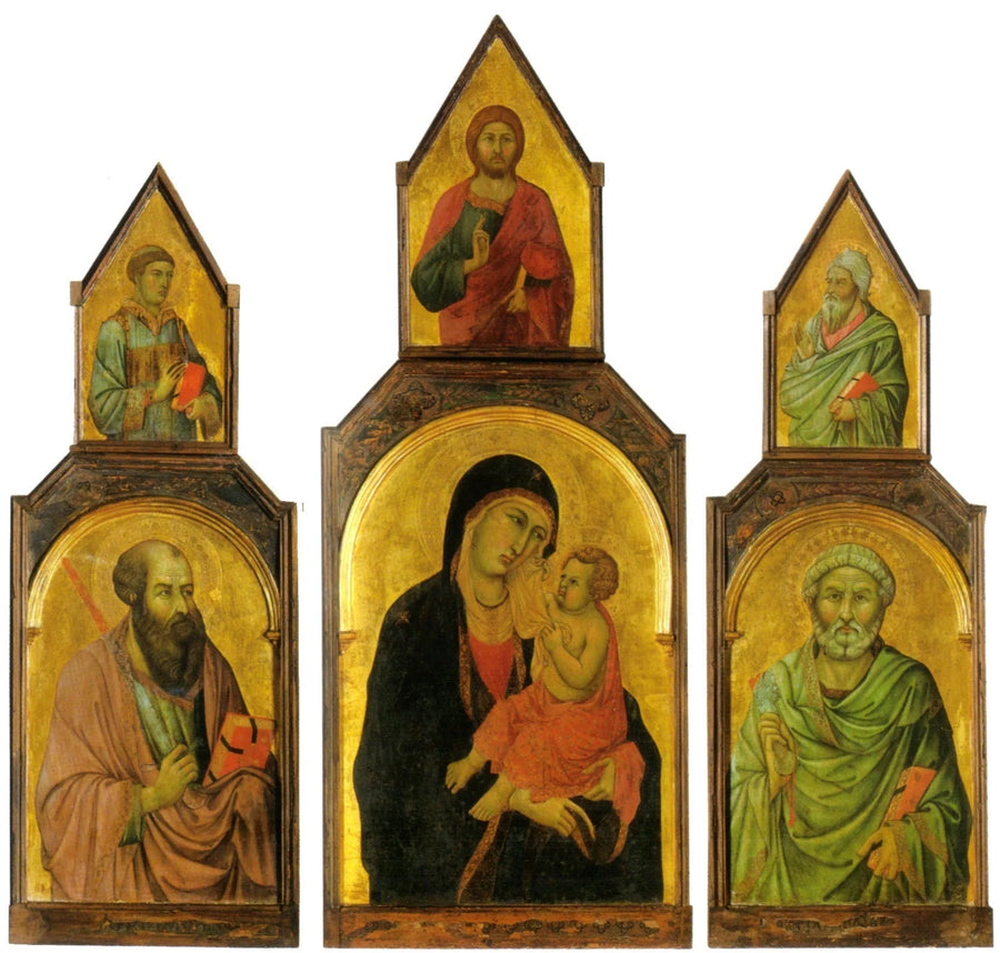 Triptyque della Vergine con il Bambino e i santi Pietro e Paolo - Ugolino di Nerio