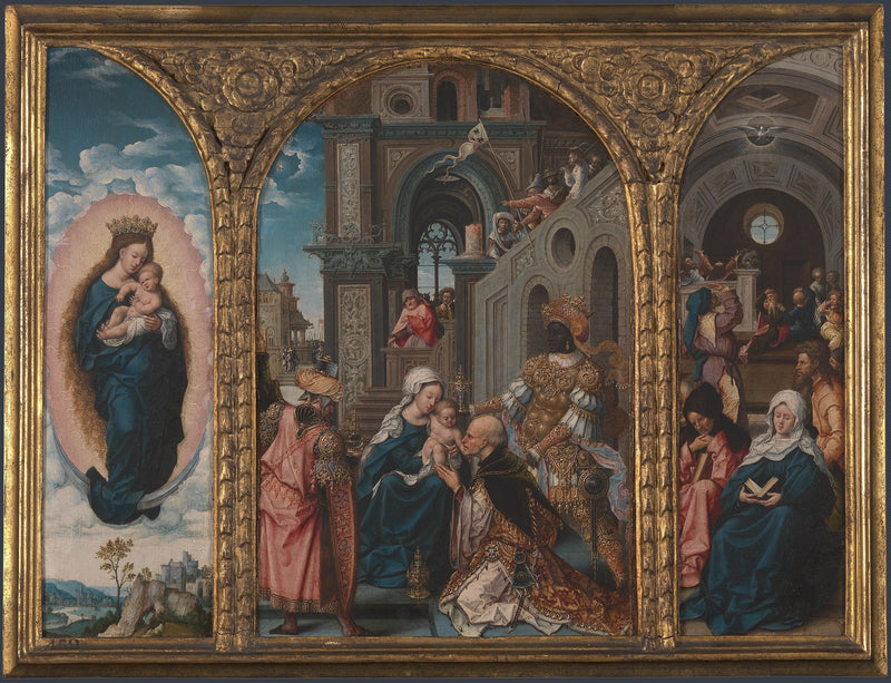 Triptyque. L'Adorazione dei Magi, la Discesa del - Jan Gossaert