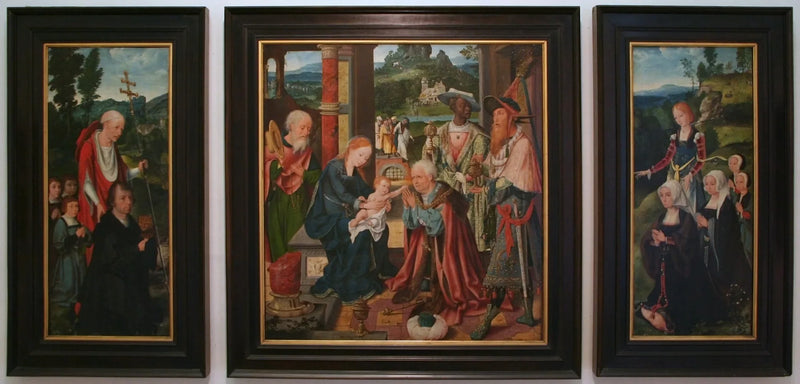 Triptyque rappresentante l'Adorazione dei Re Magi - Joos van Cleve