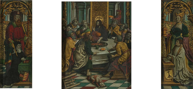 Triptyque rappresentante l'Ultima Cena e i donatori - Jacob Cornelisz van Oostsanen