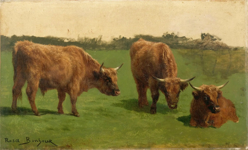 Tre tori rossi al pascolo - Rosa Bonheur