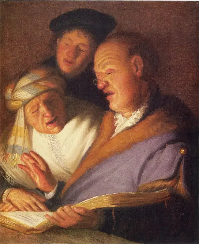 Tre cantanti (Allegoria dell'udito) - Rembrandt