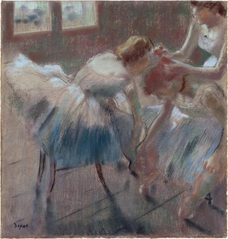 Tre ballerini si preparano per la lezione - Edgar Degas