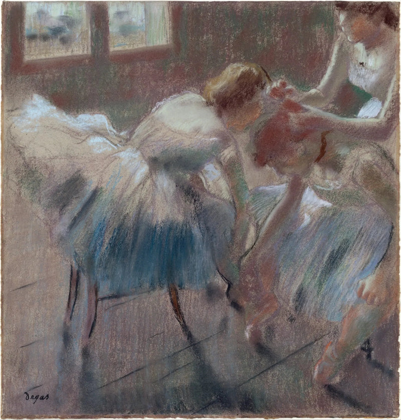 Tre ballerini si preparano per la lezione - Edgar Degas
