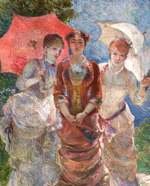 Tre donne con ombrellini - Marie Bracquemond