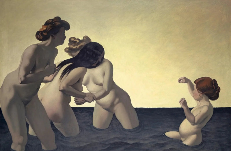 Tre donne e una bambina che giocano nell'acqua - Félix Vallotton
