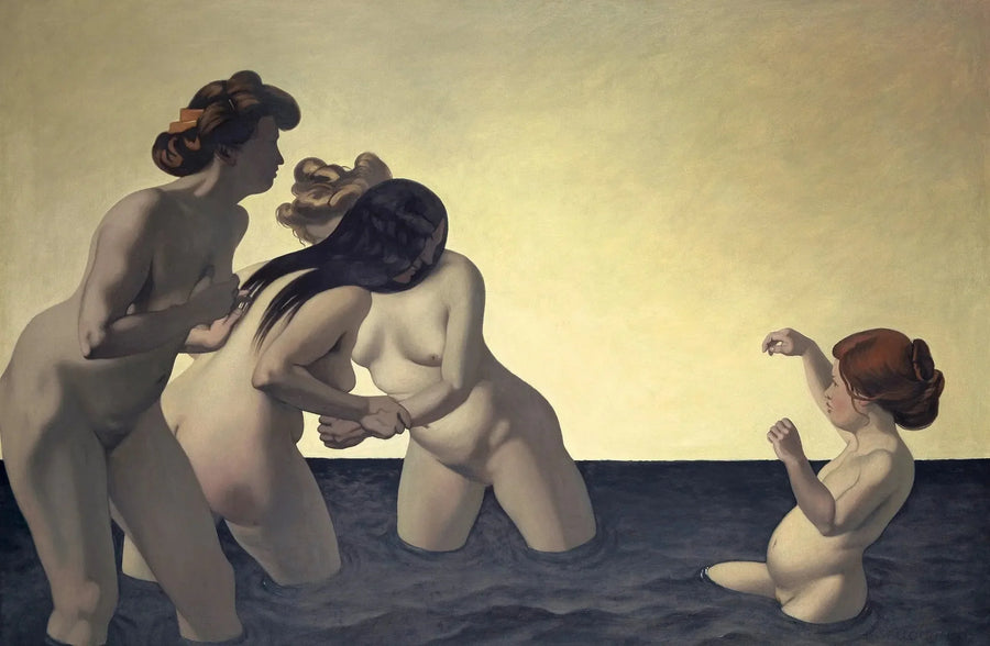 Tre donne e una bambina che giocano nell'acqua - Félix Vallotton