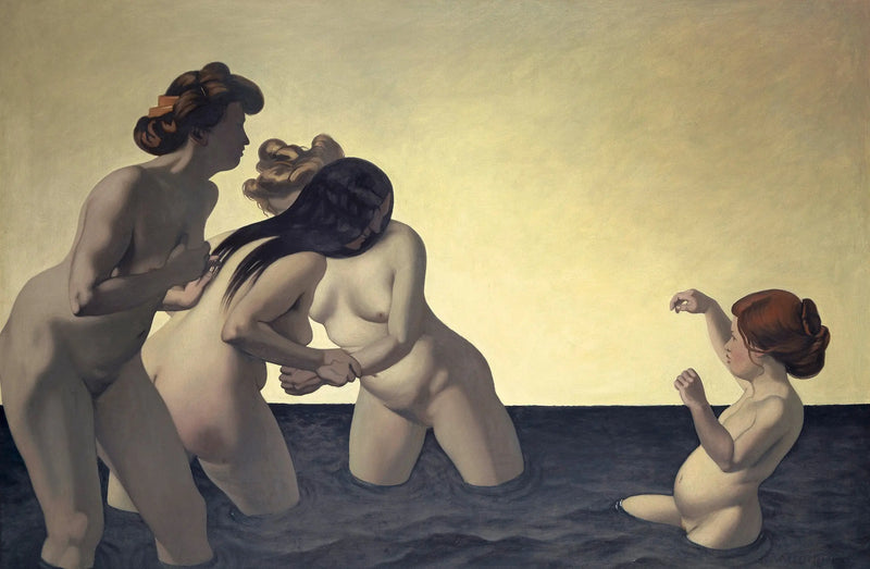 Tre donne e una bambina che giocano nell'acqua - Félix Vallotton