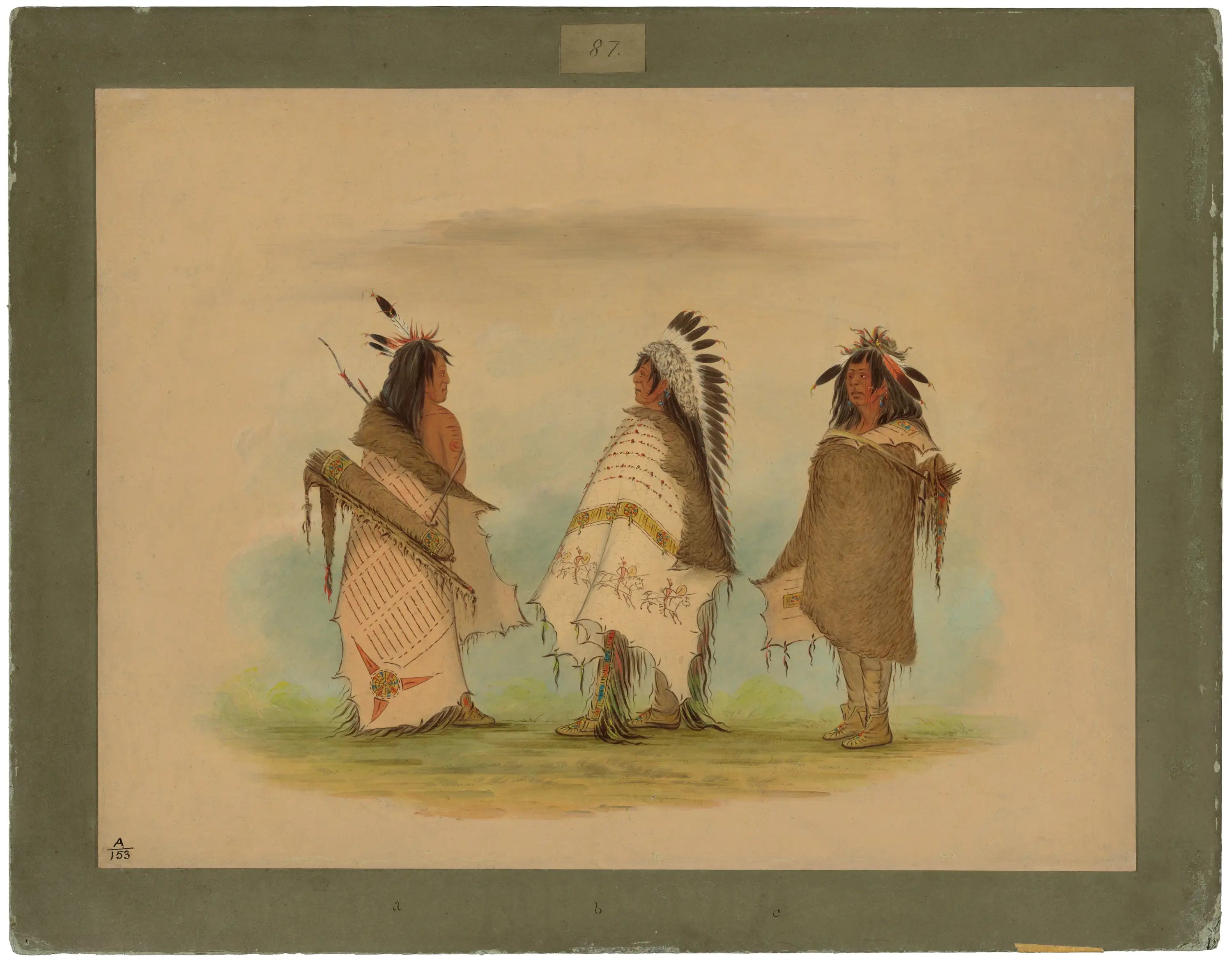 Trois guerriers Shoshonee - George Catlin - Alpha Reproduction