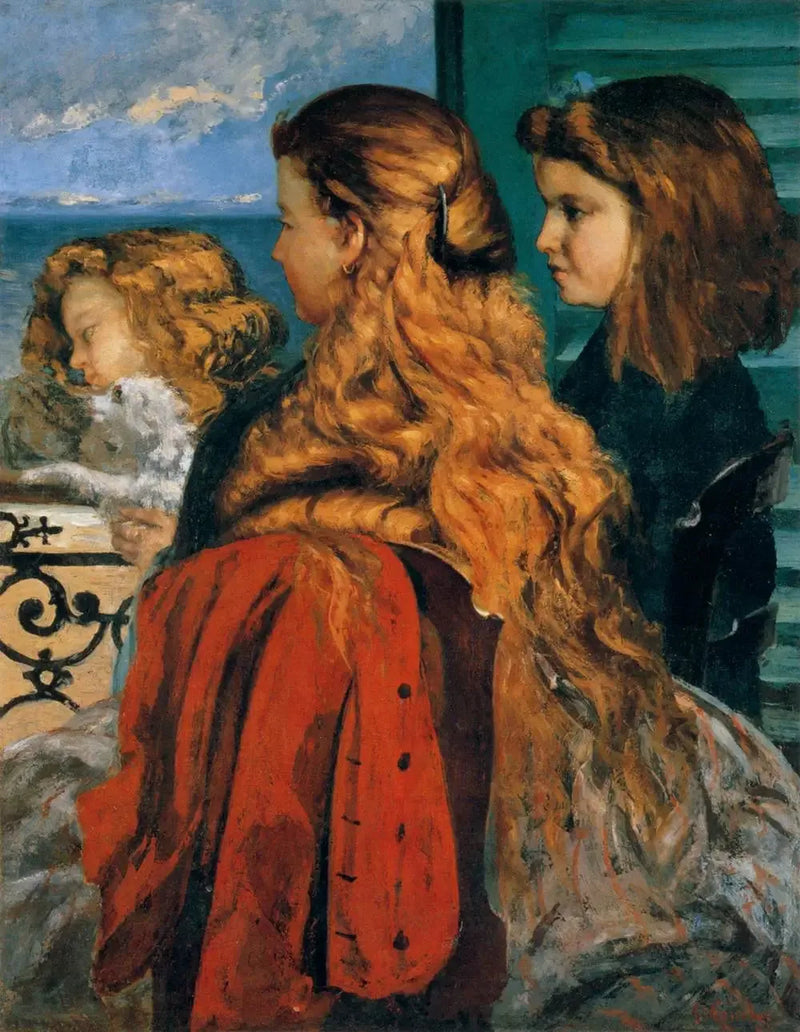 Tre giovani inglesi vicino a una finestra - Gustave Courbet