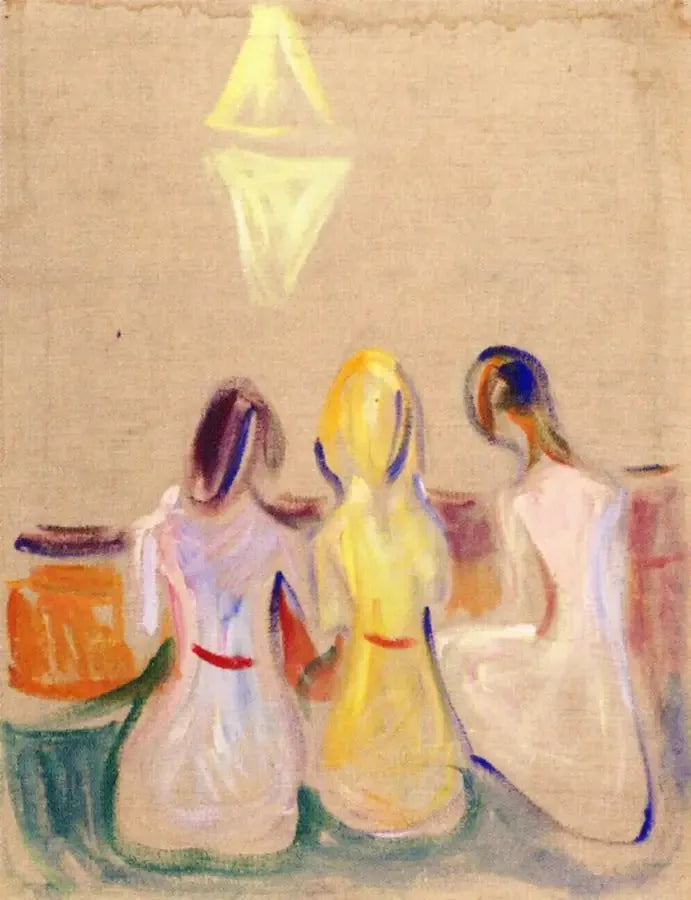 Tre giovani donne sedute - Edvard Munch