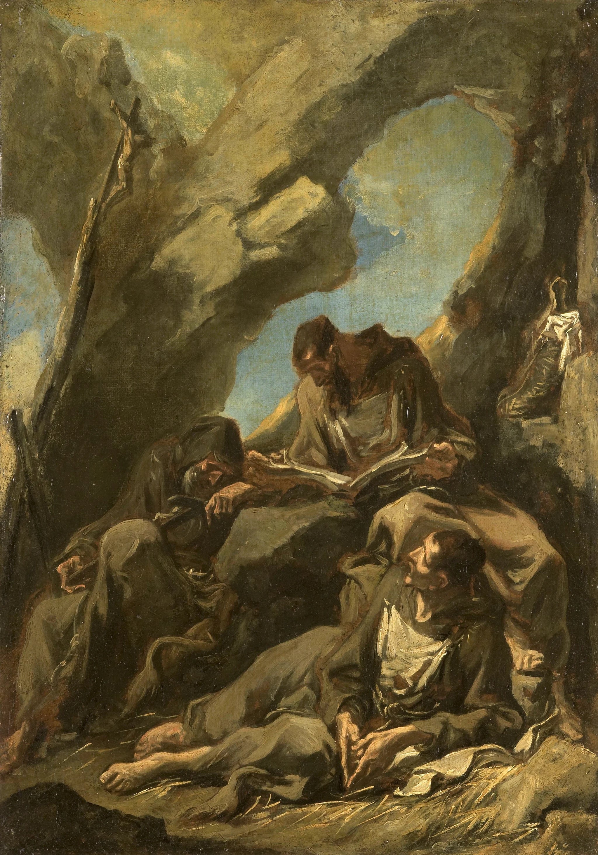 Trois moines capucins en prière méditante - Alessandro Magnasco