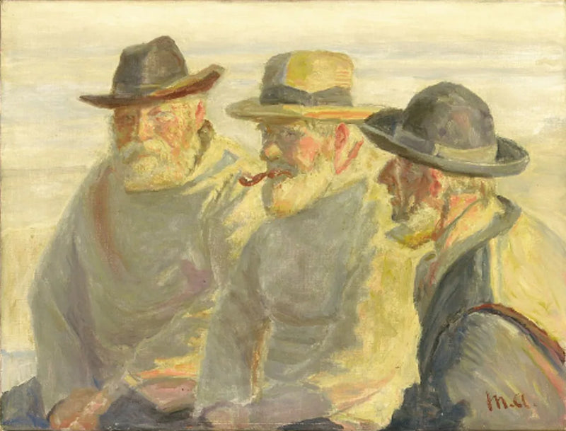 Tre pescatori sulla spiaggia di Skagen. -Michael Peter Ancher