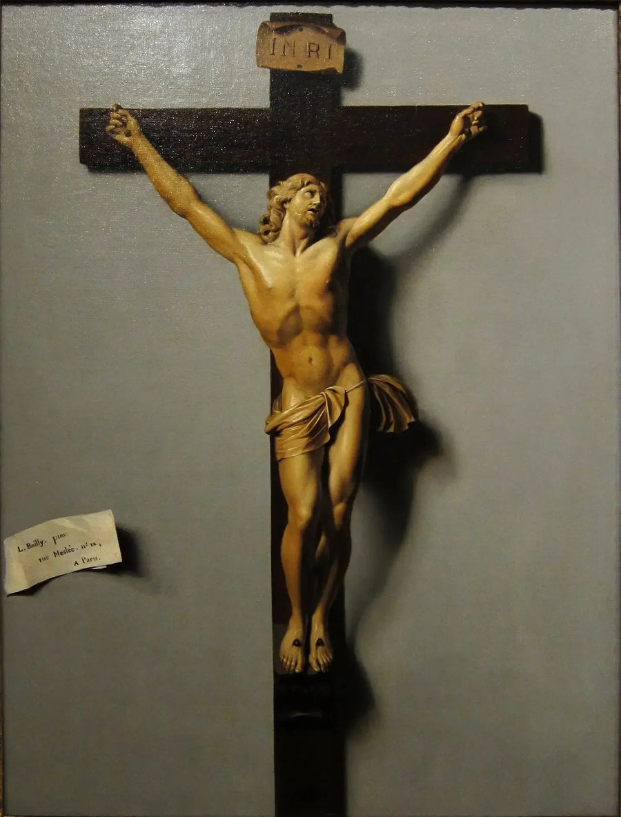 Trompe l'œil au crocifisso in avorio e legno - Louis-Léopold Boilly