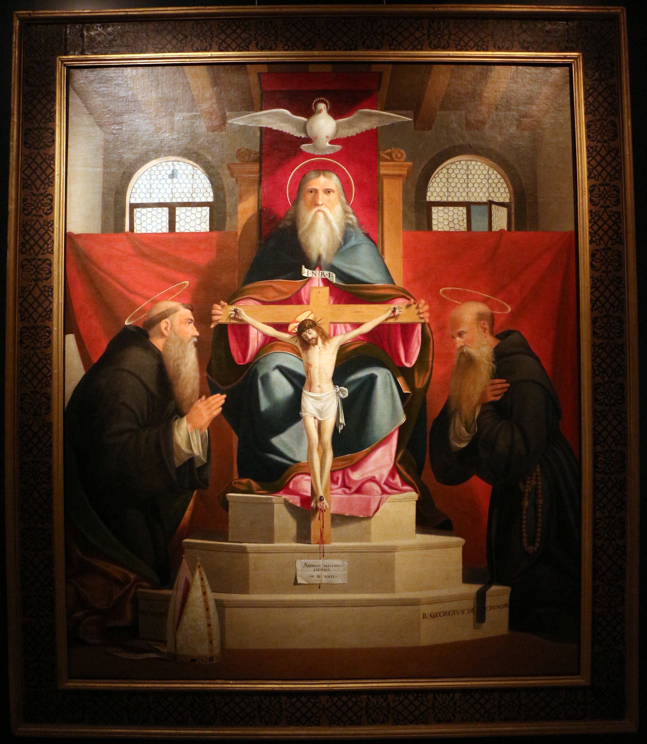Trône de la Miséricorde avec Augustin et Giorgio da Cremona - Andrea Previtali image 1 copie de tableau peinte à la main