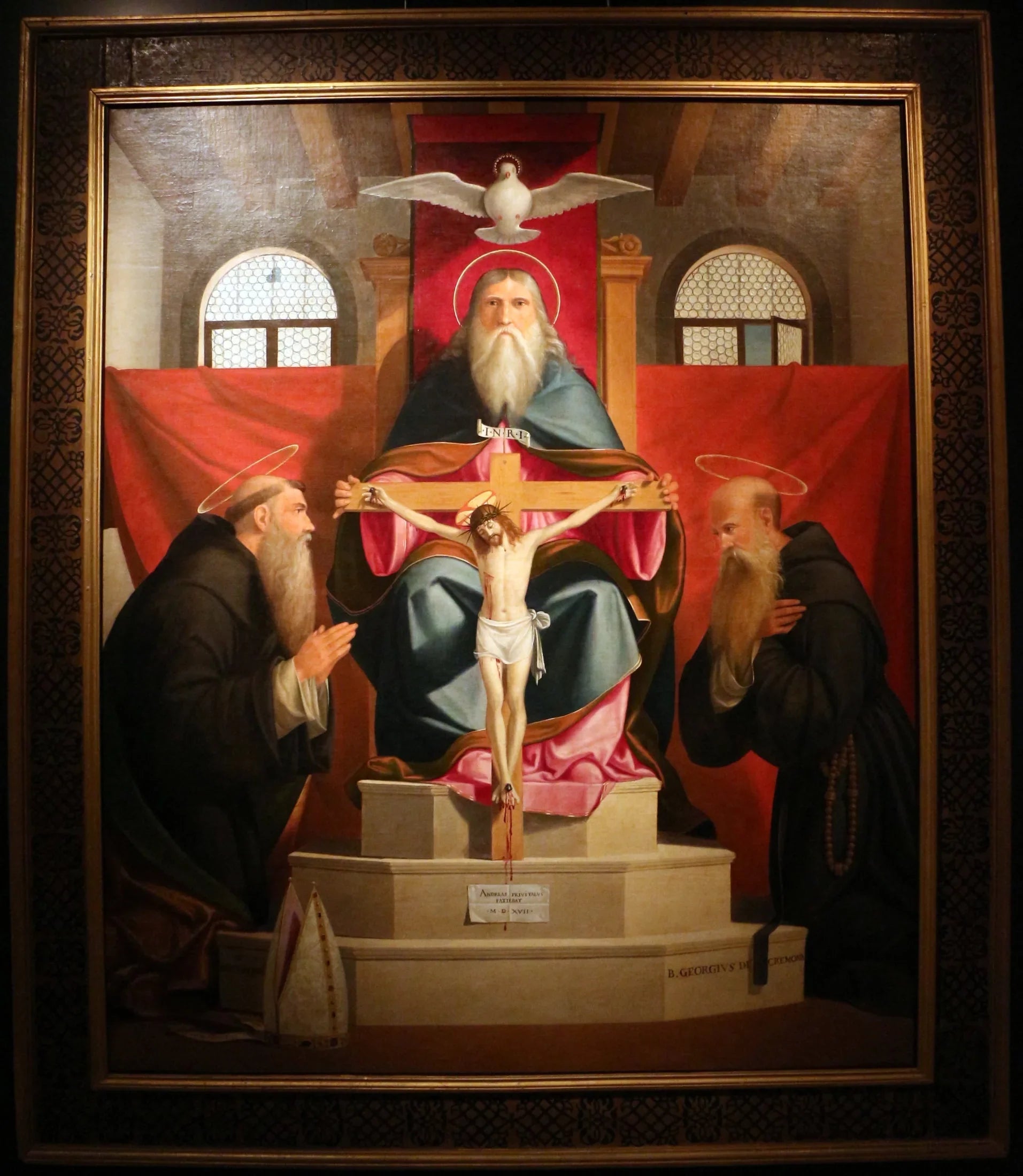 Trône de la Miséricorde avec Augustin et Giorgio da Cremona - Andrea Previtali image 1 copie de tableau peinte à la main