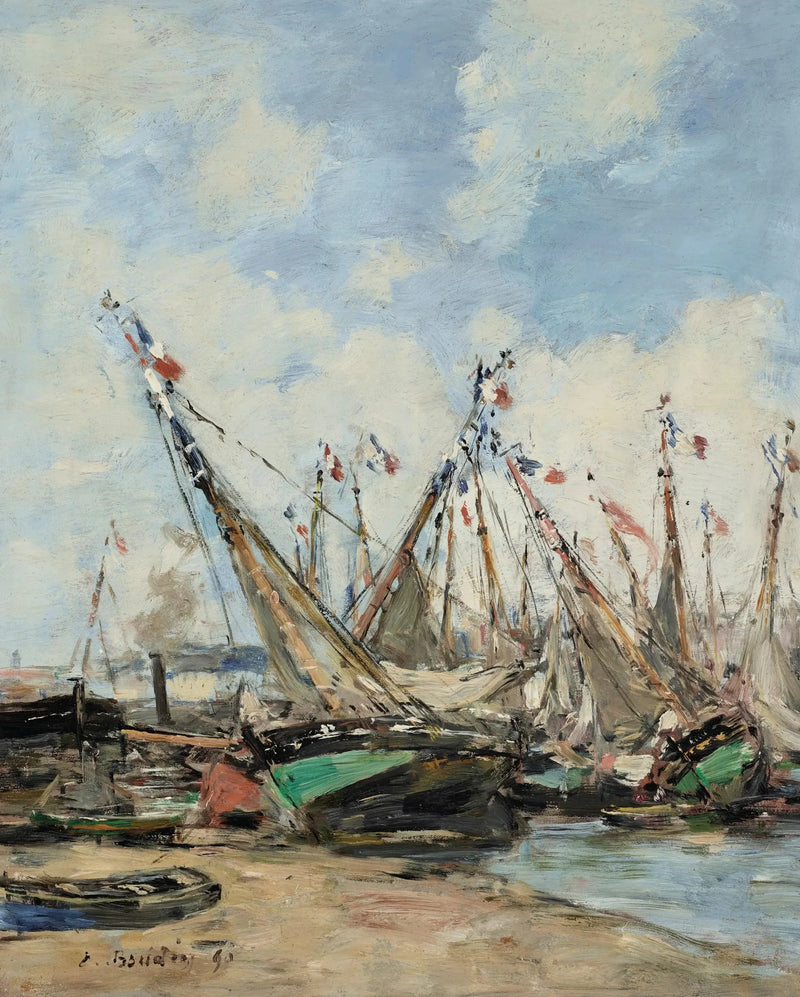 Trouville il porto velieri echi - Eugène Boudin