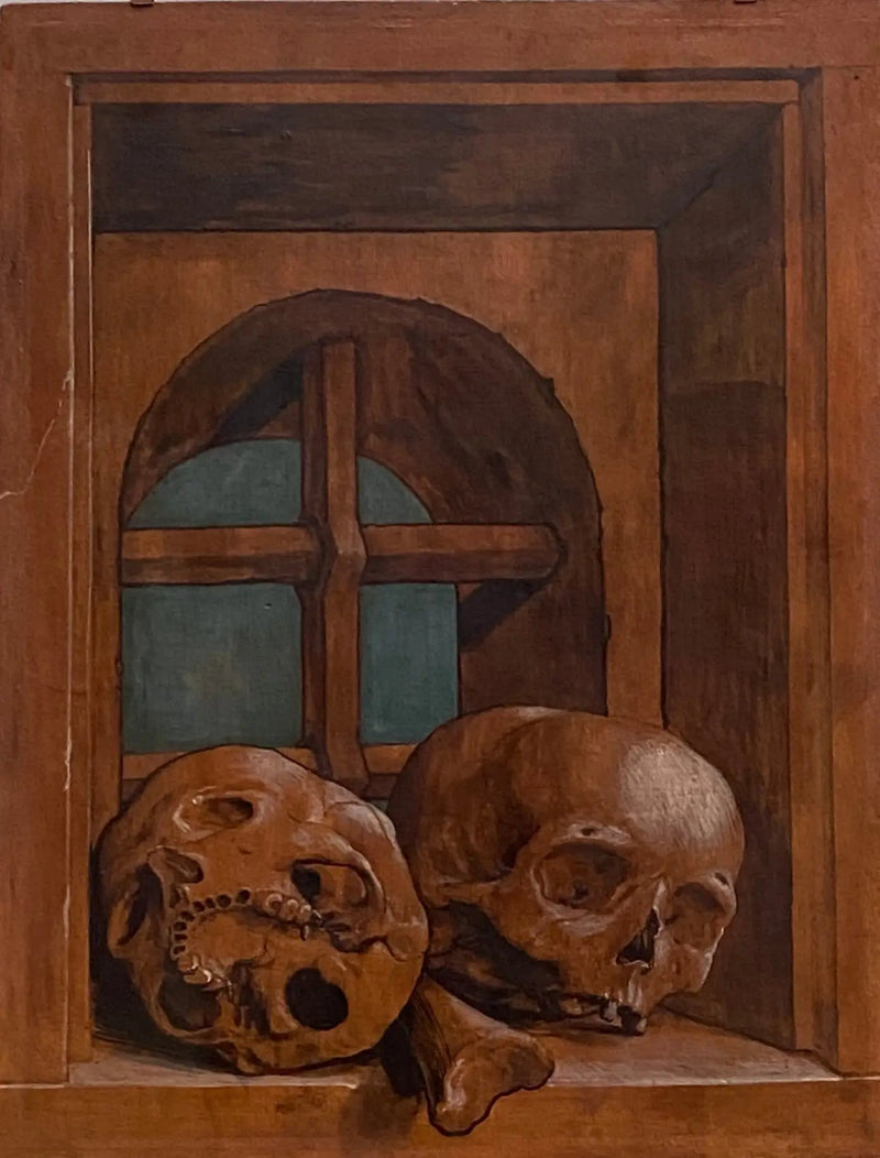 Due teschi in una nicchia della finestra - Hans Holbein il Giovane