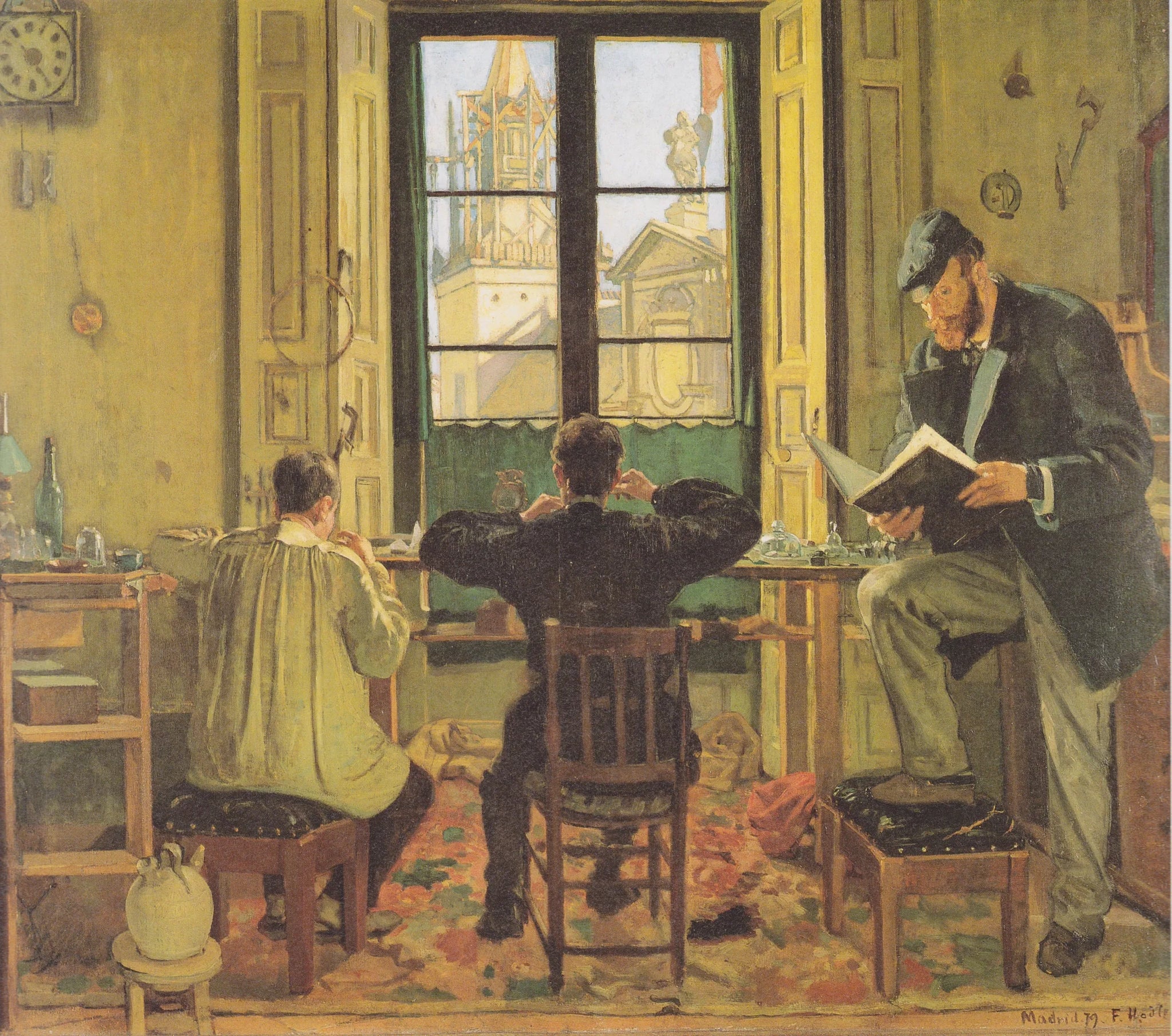 Uhrmacherwerkstätte in Madrid - Ferdinand Hodler image 1 copie de tableau peinte à la main