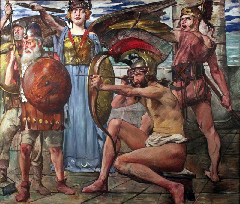 Ulisse combatte i Proci - Lovis Corinth