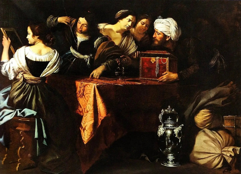 Ulysse remercie Achille parmi les filles de Lycomède - Artemisia Gentileschi image 1 reproduction réalisée par Alpha Reproduction