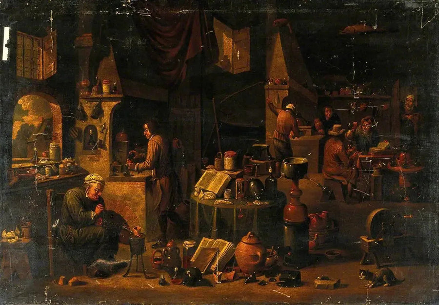 Un alchimista nel suo laboratorio - David Teniers il Giovane