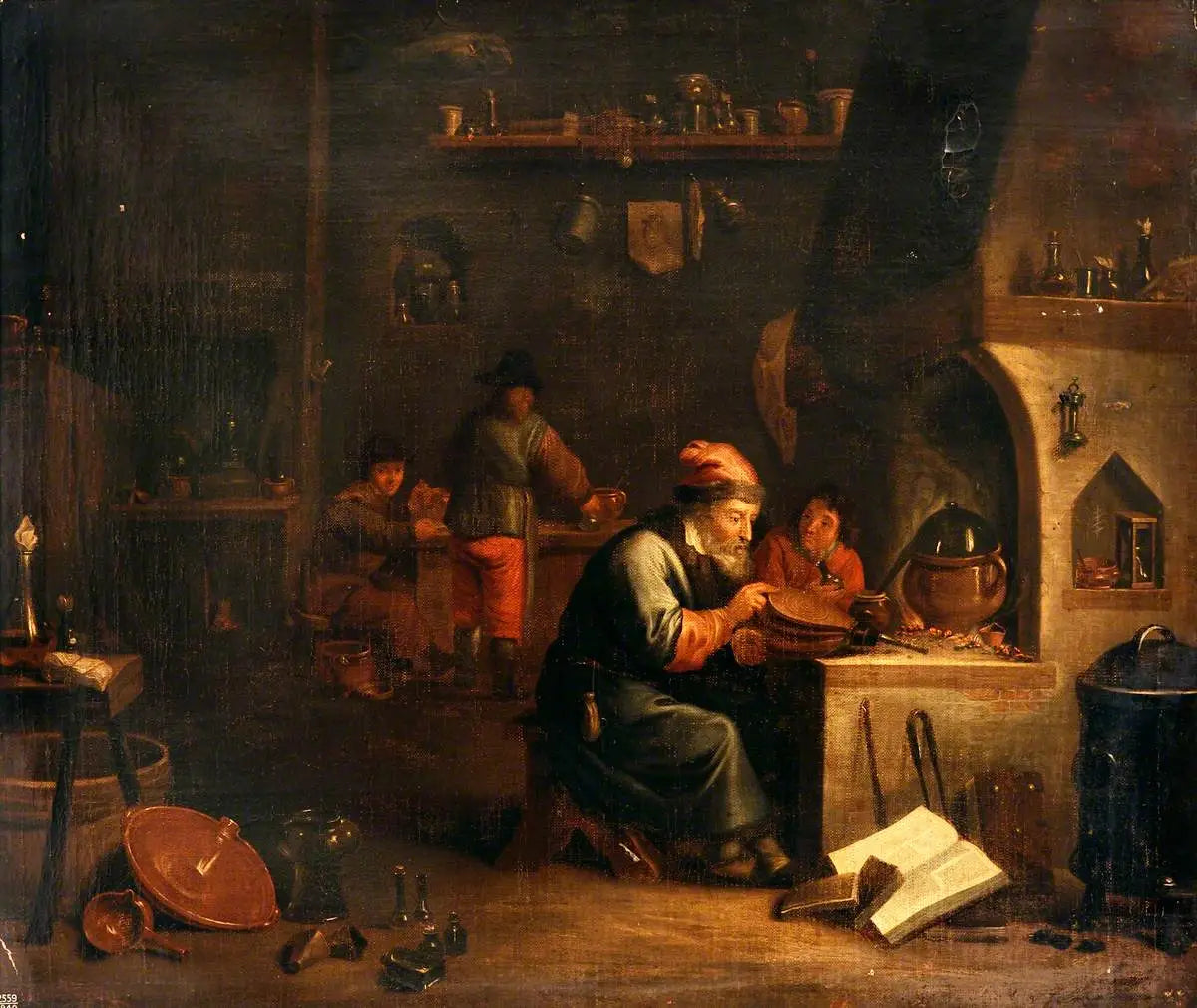 Un alchimiste dans son laboratoire - David Teniers le Jeune - Alpha Reproduction